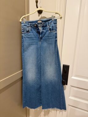 MOTHER DENIM - The Roller Fray - High-Rise Wide-Leg Jeans. WORN ONCE